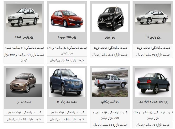 افزایش قیمت خودروهای داخلی + جدول
