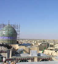 مرمت گنبد حرم مطهر امامزاده عبدالعزیز جلگه