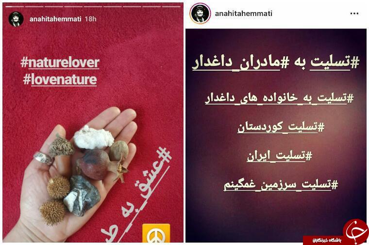 استوری آناهیتا همتی درپی شهادت ۲۷ تن از کارکنان سپاه +عکس