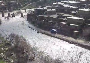 طغیان رودخانه سیروان در روستای دلمرز + فیلم