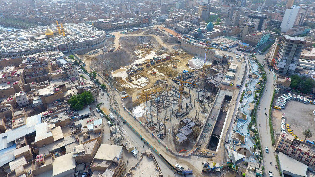 اتمام ۸۵ درصدی خاکبرداری صحن حضرت زینب (س) در کربلا + عکس