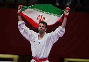 مدال طلای کاراته جهان برگردن عسگری