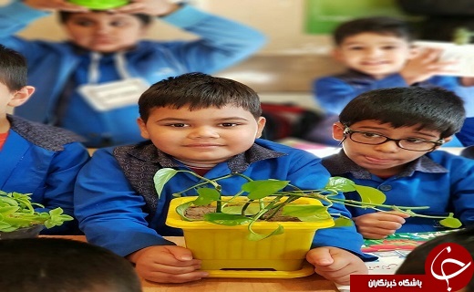 اجرای طرح یک مدرسه صد گلدان در بافق +تصویر