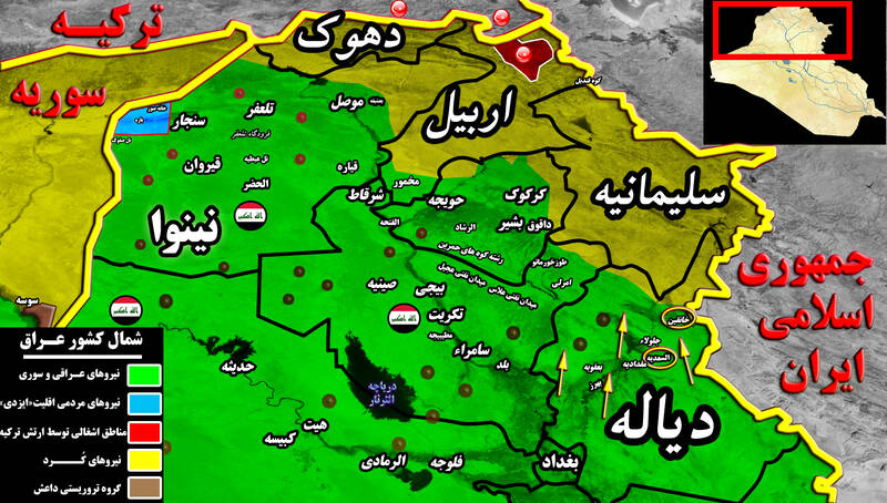 تحرکات جدید هسته&zwnj;های خاموش داعش برای ایجاد رعب و وحشت در استان دیاله / ماجرای ناکامی تروریست&zwnj;ها در ربایش ۳۰ شهروند عراقی + نقشه میدانی