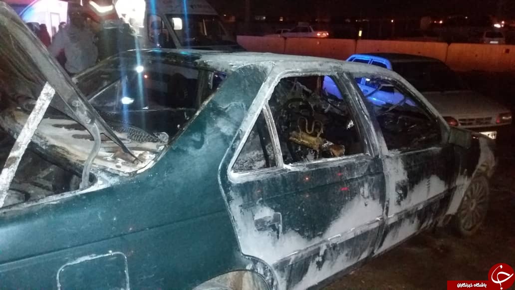 مصدوم شدن ۳ نفر در آتش سوزی پژو آردی