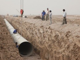 اجرای عملیات خط انتقال آب در خوسف