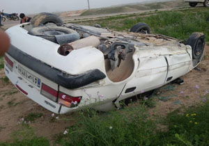 سرعت غیرمجاز راننده ماکسیما حادثه‌ساز شد + تصاویر