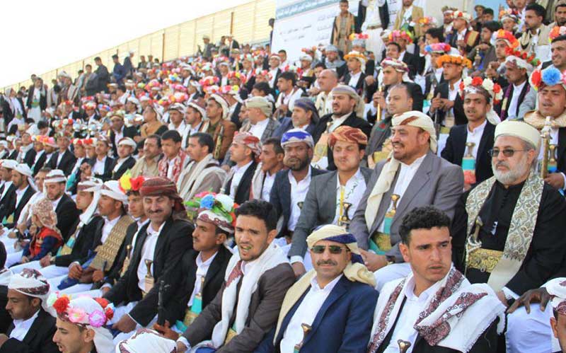 جشن ازدواج دسته جمعی فرزندان شهدا در یمن+تصاویر