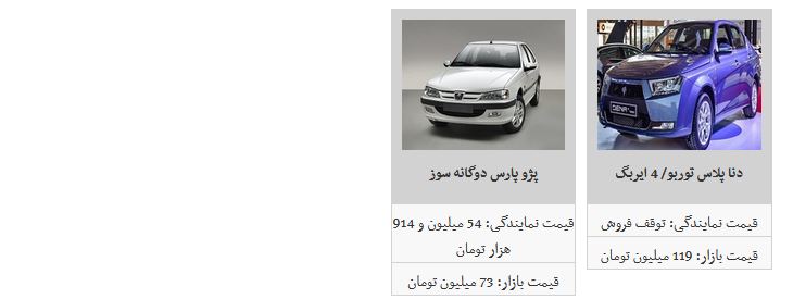 قیمت برخی خودرو&zwnj;های داخلی افزایش یافت + جدول
