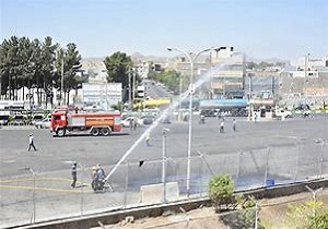 برگزاری مانور ایمنی و آتش نشانی در فرودگاه سنندج