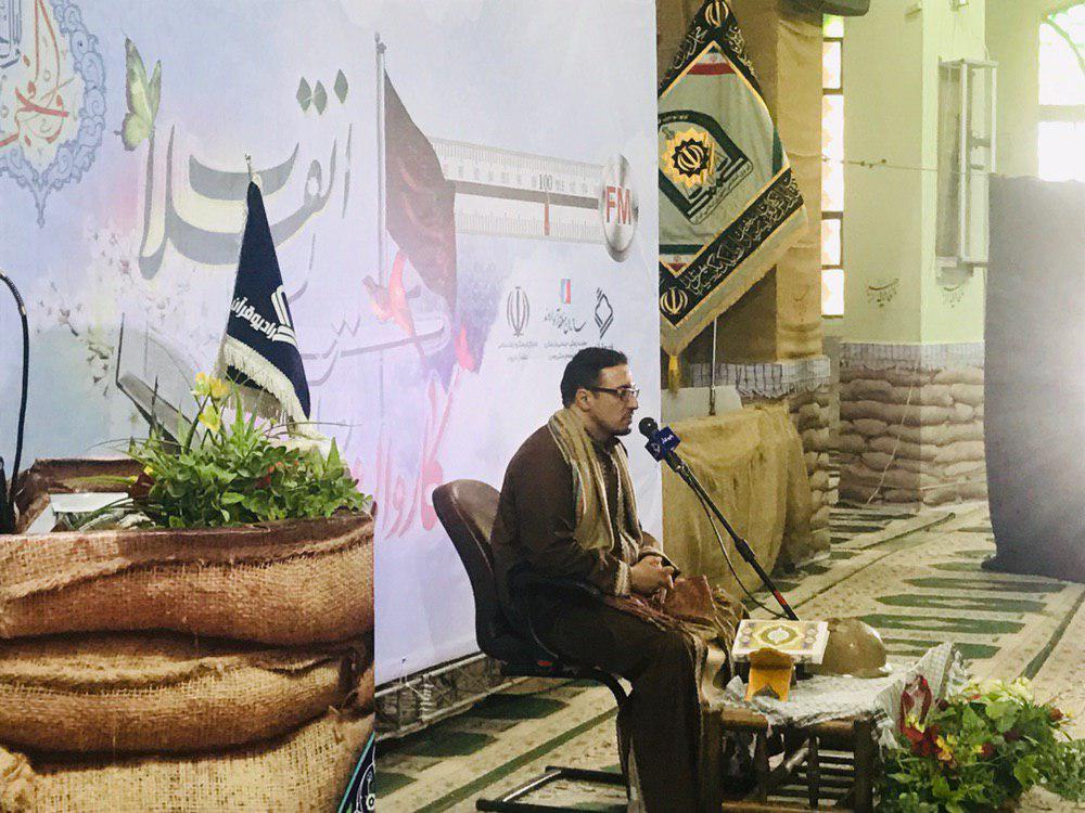 کاروان قرآنی انقلاب به ایستگاه اهواز رسید/کرسی تلاوت اذانگاهی در یادمان شهدای شلمچه