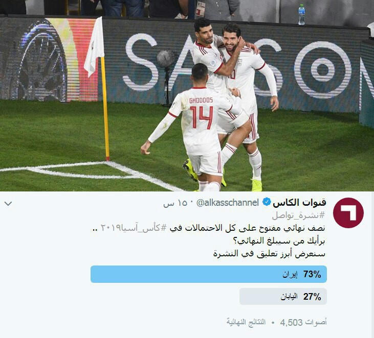 پیش&zwnj;بینی کاربران قطری درباره برنده بازی ایران-ژاپن