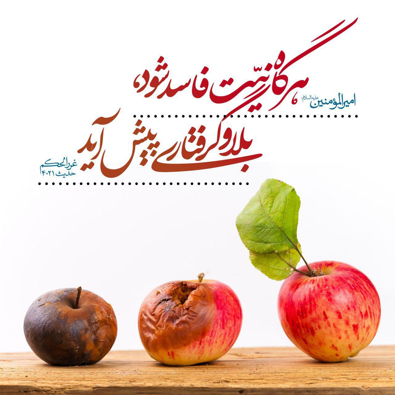 حدیثی از امام علی(ع) درباره اثر نیّت فاسد بر زندگی +عکس نوشته