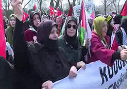 همبستگی راهپیمایان فلسطینی با اسرای در بند رژیم صهیونیستی + فیلم