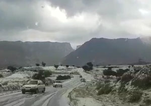 بارش برف در «مسجدسلیمان» + فیلم