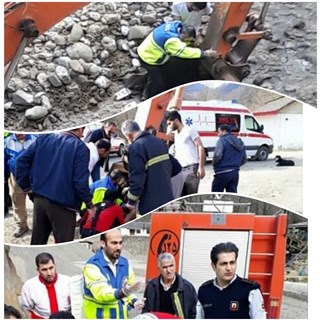 سقوط کارگر هنگام کار در رودخانه شفارود رضوانشهر