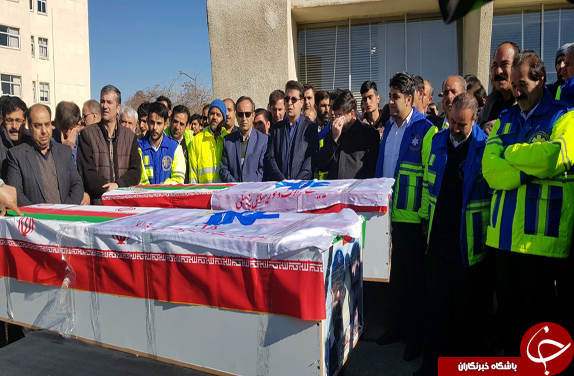 تشییع پیکر جان باختگان حادثه سقوط بالگرد اورژانس