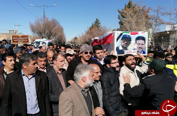 پیکر جان باختگان حادثه سقوط بالگرد اورژانس تشییع شد+ تصاویر
