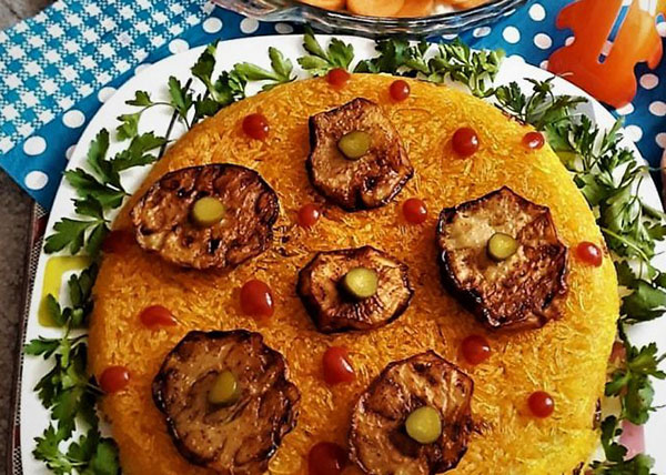بادمجون پلوی قزوینی +  دستور تهیه