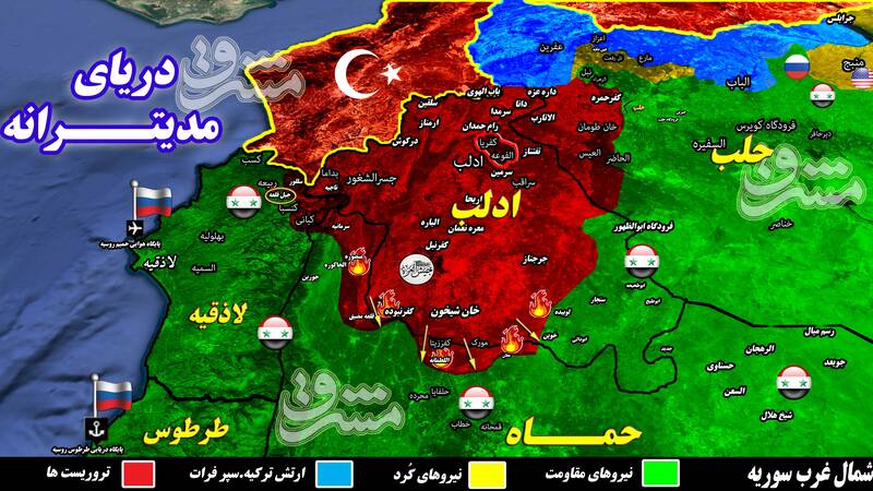 پاسخ قاطع ارتش سوریه به نقض آتش بس در مناطق اشغالی شمال سوریه + نقشه میدانی و تصویر