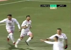 گل اول پرسپولیس به نساجی مازندران + فیلم