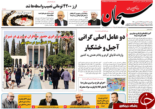 تصاویر صفحه نخست روزنامه&zwnj;های استان فارس ۱۹ اسفندماه سال ۱۳۹۷