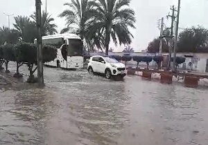 خیابانی در چابهار که دریاچه شد! + فیلم