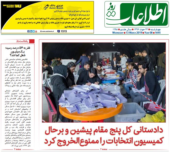 تصاویر صفحه اول روزنامه های افغانستان/ 22 حوت