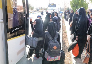 اعزام دانشجویان دختر سمنان به اردوی راهیان نور