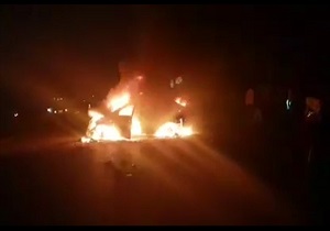 تصادف آتشین با ۴ کشته در جاده آبادان_اروندکنار + فیلم