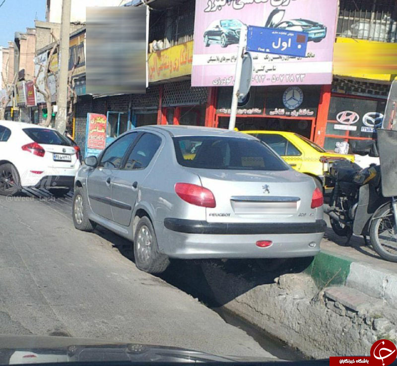 پارک کردن 206 به عجیب&zwnj;ترین روش ممکن! + عکس