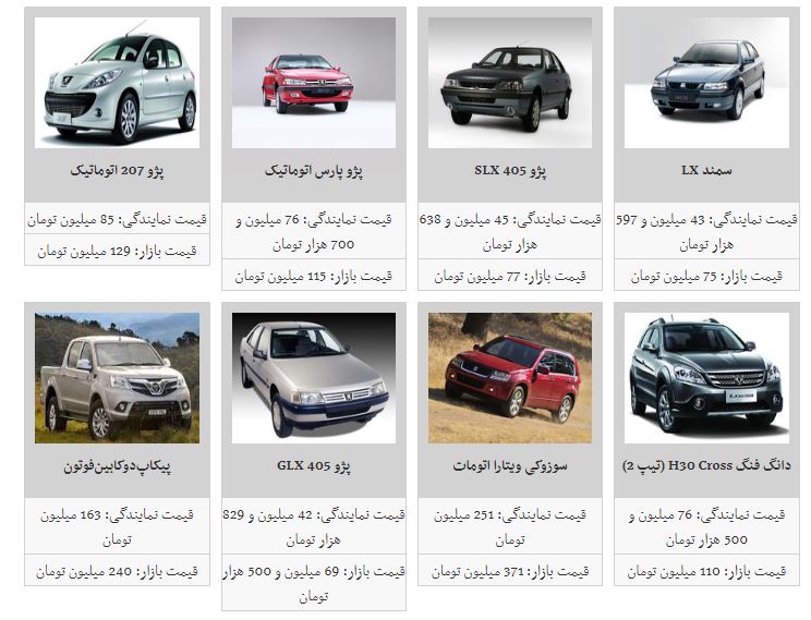 قیمت خودور کاهش یافت + جدول قیمت خودور کاهش یافت + جدول