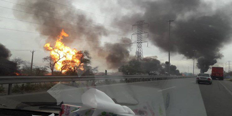 جان باختن ۴ نفر در حادثه انفجار لوله گاز در آزاد راه اهواز به ماهشهر