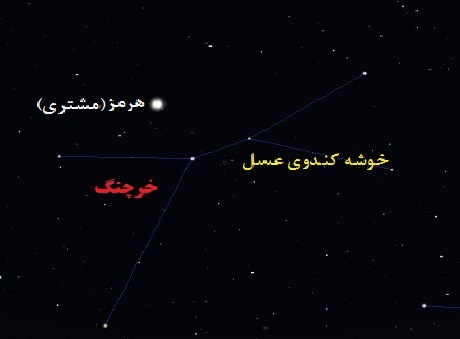 همنشینی ماه با خوشه کندوی عسل