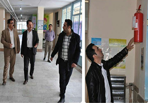 بازدید کارشناسان سازمان آتش نشانی از مدارس اسکان مهمانان نوروزی مهاباد