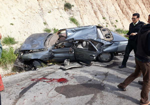 سرعت غیرمجاز پژو ۴۰۵ حادثه‌ساز شد + تصاویر