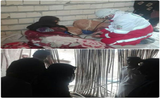امدادرسانی به حادثه دیدگان طوفان شن در ریگان
