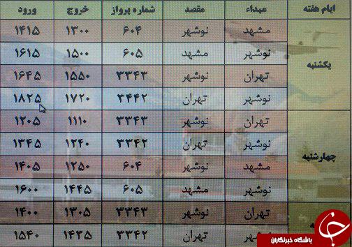پروازهای شنبه یکم اردیبهشت ماه از فرودگاه های مازندران