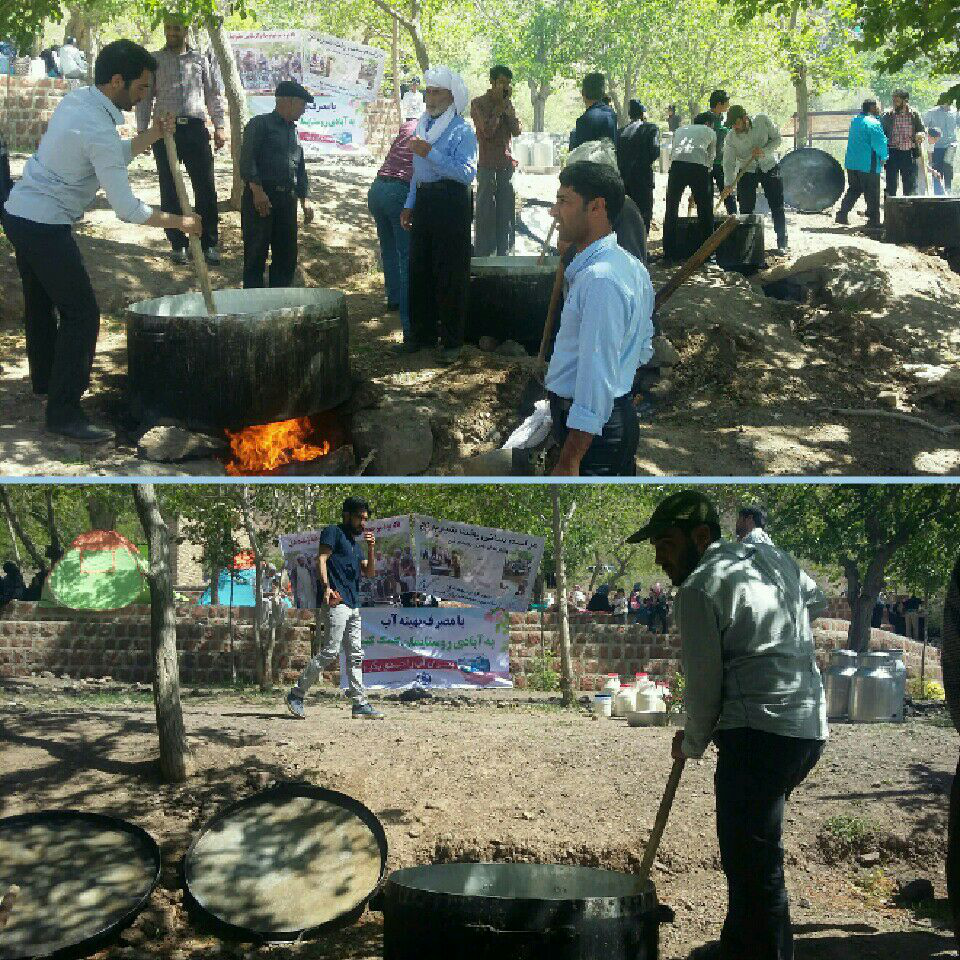 برگزاری آئین سنتی پخت آش شیربرنج در روستای منج باخرز