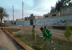 اجرای طرح توسعه فضای سبز در شهر خاش