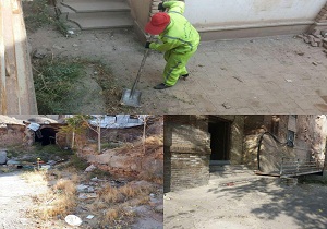 پاکسازی کوی بهارستان اهواز از آلودگی های بصری