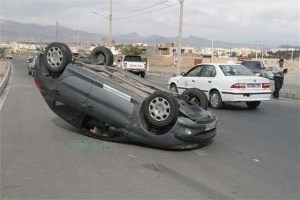 واژگونی مرگبار سمند در اتوبان زنجان- قزوین