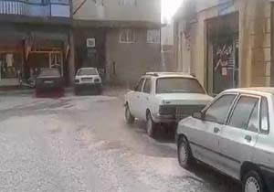 بارش باران و تگرک در چهاربرج + فیلم