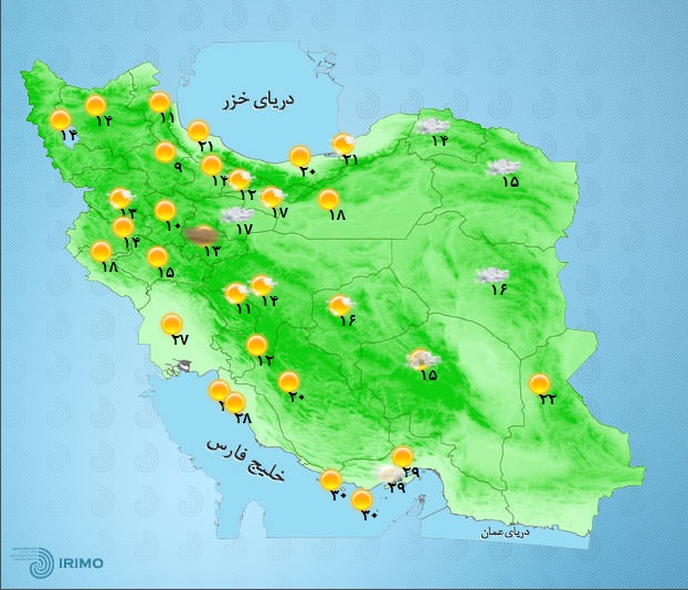 رگبار باران و رعد و برق در برخی مناطق کشور+ جدول