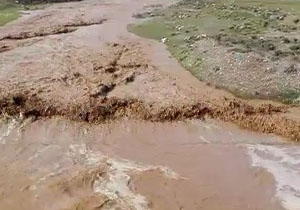 جاری شدن سیل در روستای خردمند + فیلم