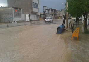 آبگرفتگی در خیابان روستای "برآباد" + فیلم