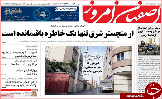 صفحه نخست روزنامه&zwnj;های استانی؛
