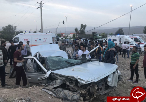 واژگونی خودرو پژو حادثه آفرید + تصاویر