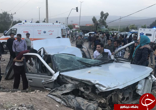 واژگونی خودرو پژو حادثه آفرید + تصاویر