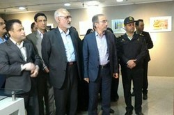 افتتاح نمایشگاه نخستین جشنواره جهانی کاریکاتور جامعه ایمن درمشهد